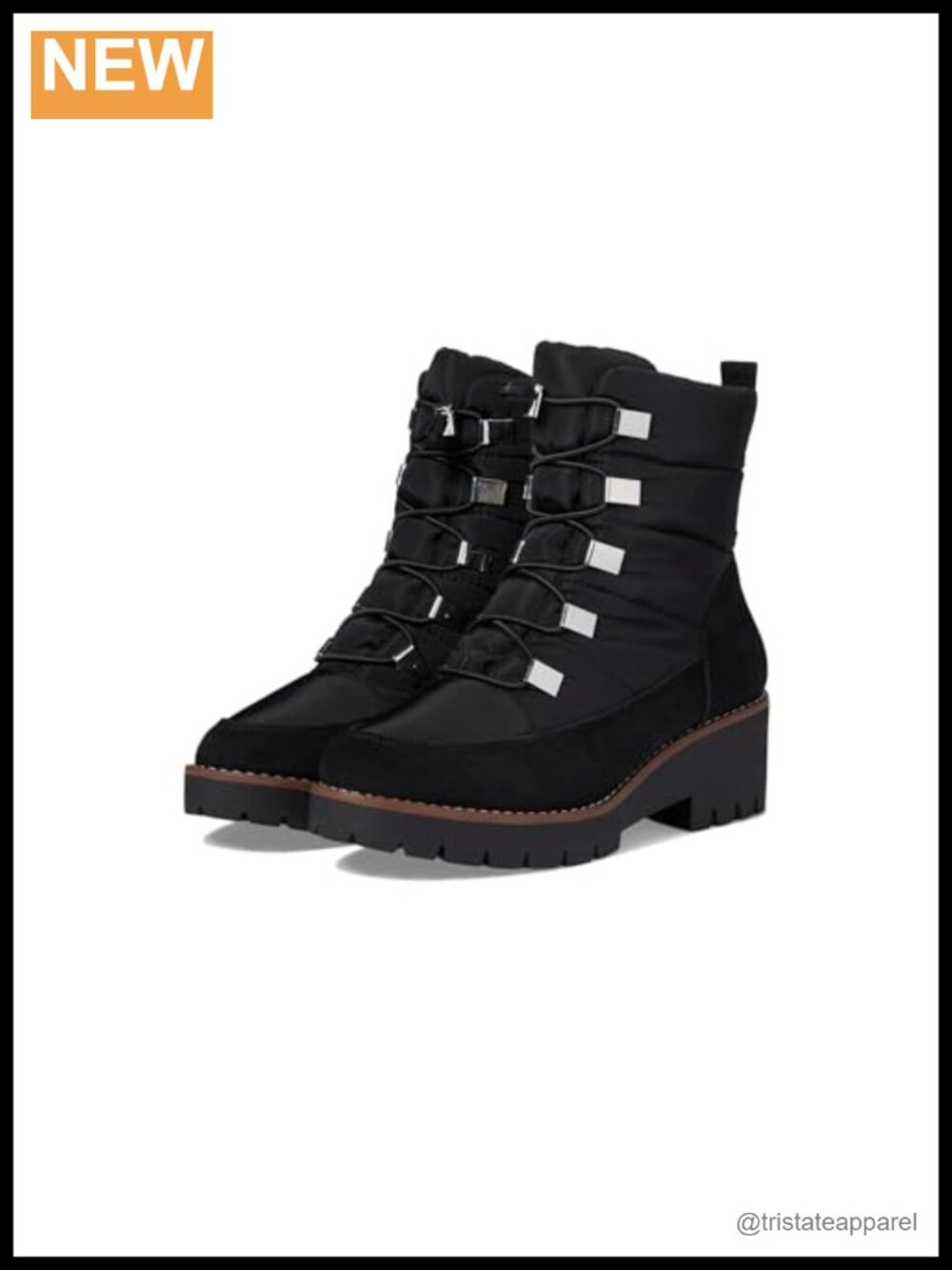 Women's Waterproof Ankle Boots Block Heel Round Toe Nylon Upper
